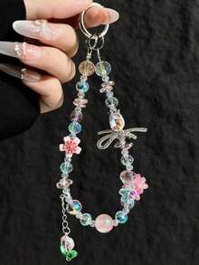 New Handmade Bead Tulip Phone Lanyard, Creative Phone Pendant Holder, Anti-Drop Anti-Scratch, Versatile Design - Multicolor - View 10