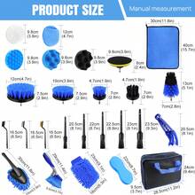 AutoFu 29Pcs Car Detailing Brush Set Soft Brushes Interior Wheel Valet Pro Cleaning Kit, With Storage Bag, Washing Dashboard Wheels, Multifunctional Cleaning Tools - Multicolor - Ver 2
