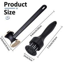 XIACIBDUS Fleischklopfer, 2 Stück Fleischklopfernadeln Werkzeug und Fleischhammer, Robuster Griff Fleischklopferhammer für Rindfleisch, Huhn, Fisch, Hühnerbrust, Steak, Schweinefleisch, Küche