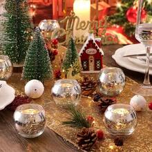 Silver Wishing Candle Holder, Mercury Glass Candle Holder For Centerpiece, Suitable For Tea Party, Wedding Table Decoration, Bridal Shower, Baby Shower, Birthday Party