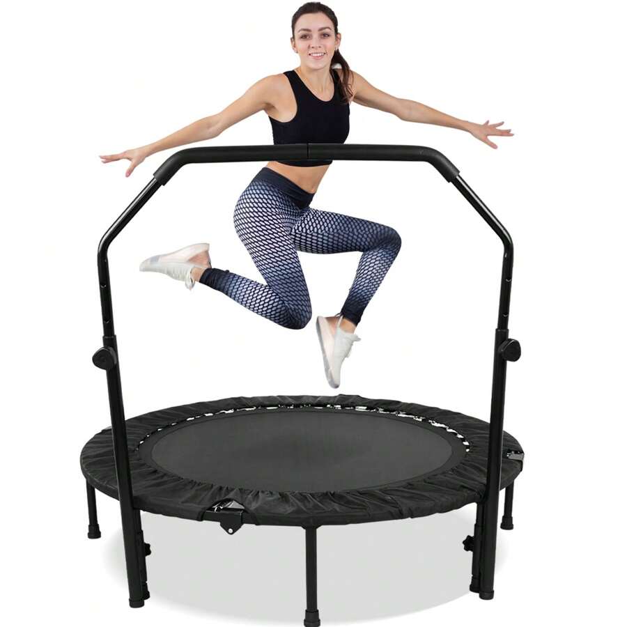 ADVWIN Trampoline Rebounder Max Load 200KG, Fitness Trampolines With Adjustable Foam Handle, Suitable For Adult Indoor/Outdoor Workout