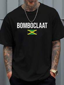 Men Cotton T Shirt Bomboclaat Damn Jamaican Patois Jamaica T-Shirt Cotton Graphic Tee For Women, Round Neck Short Sleeve Casual Tops Graphic Tee Round Neck Short Sleeve 100% Cotton T Shirt Men - màu đen - Xem 1