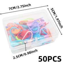 彩色记号针套装 - 混合色耐用塑料工艺记号针，适用于编织、钩编和梭织，色彩鲜艳，可用于图案追踪、纱线项目和DIY毛衣配件、缝纫用品配件、编织配件，符合人体工程学设计，便携式环形设计，紧凑收纳设计，优质工艺工具，表面光滑，纤维艺术家适用。