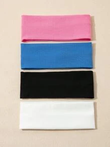 Women Bandana 1/3/4pcs. Korean-Style Wide-Edge Elastic Hair Band, Versatile Hair Band For Women's Face Washing And Makeup, Spring Internet-Famous Sports Knitted Headwear, Headband, Sports Solid-Color Hair Band, Daily Casual Home Items Hair Accessories