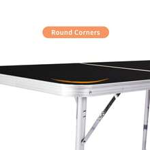 4Ft Portable Multipurpose Folding Table Black - Black - View 8