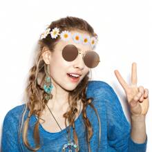 Hippie Accessories Costume,70s Hippie Rainbow Leopard Outfit, Hippie Headbands For Men Women Peace Sign Necklace Sunglasses, Match With Daily Outfits, Party Accessories - Christmas Jewelry Women Gifts Gift Set Prom