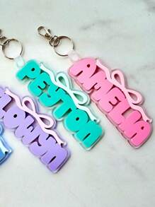 Bow Backpack Tag, Bag Name Charm, School Nametag, Lunch Bag Tag, Girls Backpack Name Tag, Preschool Keychain, Diaper Bag Tag, Multi-Functional, Ornamental, Letter, Stylish, Modern, Colorful, Cute, Adorable, Casual, Custom, Personalised, Unique, Customized, Ideal Gifts For Him, Ideal Gifts For Her