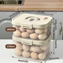 WORTHBUY 1/2个2800/3700ML透明塑料鸡蛋收纳盒带手柄和盖子，便携式大容量密封鸡蛋盒，冰箱收纳盒，可堆叠鸡蛋保鲜盒，适用于厨房食物储存和整理