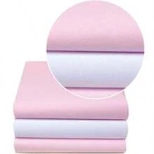 Kit Of 3 Baby Swaddles, Printed Or Plain, 80cm X 50cm - 100% Cotton - Karinho - Girl - View 3