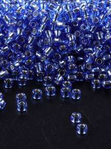 GO2CJBEADS 10 جرام متعدد الألوان حبيبات زجاجية دائرية بقطر 2 مم بخط فضي للاستخدام في صناعة الأساور DIY