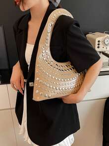 高端美式复古赤陶新娘钱包，2025年新款小众奢华腋下手提包和托特包