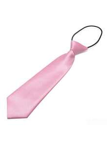 1pc Kids' Solid Color Pre-Tied Necktie, Elastic Band Necktie For School, Performance, Party, Suitable For 3-16 Years Old, Daily & Holiday Wear
