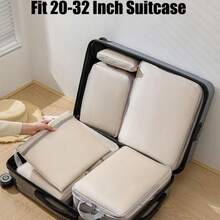 4 件套旅行收纳袋，可压缩衣物、床上用品收纳袋，整理衣柜