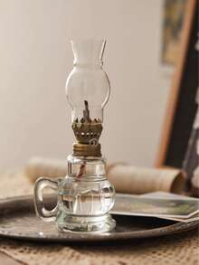 1pc Rustic Large Oil Lamp Vintage Glass Kerosene Lamp Antique Oil Lamps For Indoor Use Emergency Lighting Hurricane Lamp Chamber (Does Not Contain Liquid) - Multicolor - View 6