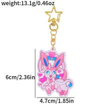 pocket monsters Accessoires Pokémon - Porte-clés en acrylique Eevee 9 formes, charmant pendentif de sac à dos, bijoux DIY pour femmes, accessoires de voiture, breloques de sac, sacs d'école, lettre de dessin animé