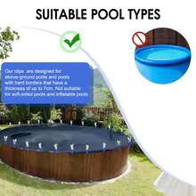 Ganchos para cubierta de piscina para piscinas sobre el suelo, 6 piezas de 4.7 pulgadas de abrazaderas de acero inoxidable para cubierta de piscina, ganchos a prueba de viento para cubierta de piscina sobre el suelo - Multicolor - Ver 4
