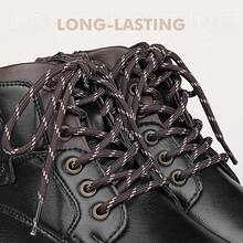 Stepace Round Shoelaces [2 Pairs] Heavy Duty Boot Shoe Laces For Hiking Work Boots - Dots Coffee Khaki - View 6