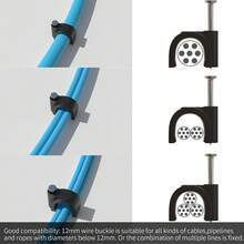 100pcs Round Cable Clips Ethernet Cable Nails Round Cable Wire Tacks For Cable Organization And Management (Black) - Black - View 6