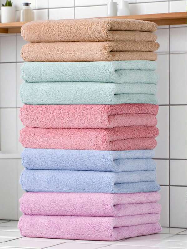Set da 8 asciugamani da mano ad asciugatura rapida e leggeri, altamente assorbenti, realizzati in materiale in fibra ultra-soft e sottile di alta qualità, di colore unito, morbidi e confortevoli, adatti per salone di bellezza, casa, bagno per uso multifunzionale (35x75cm, multicolore)