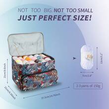 1pc Portable Extra Large Capacity Yarn Storage Bag (Upgraded Version), Floral Pattern Crochet Handbag, Bohemian Style, Crochet Tool Accessories Travel Storage Bag - Multicolor - View 5