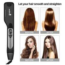 Professional Nano-Titanium Ceramic Steam Hair Straightener, Wide Plate Non-Damaging Straight Hair Styler - View 6