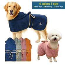 Dog Lover And Dog Mom Love Bathrobe, Cat/Dog Lover Gift And Dog/Cat Mom Love Pet Sleepwear, Absorbent Towel Robe, Hooded, Warm, Paw Print Embroidery, Tie Waist, Super Soft Fabric, Suitable For Small Medium Large Dog Lover And Dog Mom Loves