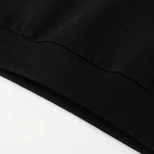 Women's Sweatshirt, Black, Crew Neck, Plus Size Style, Model: "You Happy Do What Makes You Happy" - SPECIAL Launch 2025 - 黑色 - 查看 2