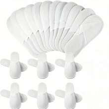 12 piezas/paquete Zapatillas blancas desechables, Zapatillas de spa unisex, Zapatillas a granel para huéspedes de hotel, Suela antideslizante, Dedo cerrado, Esponjoso, Sin necesidad de energía, Adecuado para baño, boda, casa sin zapatos y otras ocasiones. Aislamiento, Galentines, Cachorro, Carnaval, Zapato, Selecciones de primavera y verano, Regalos para damas de honor, Habitación, Decoración de dormitorio, Decoración de dormitorio, Playa, Viaje, Para hombres, Para mujeres, Vacaciones, Cosas lindas - Blanco - Ver 2