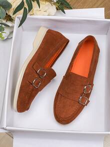 女式平底乐福鞋，低帮，酒红色，安哥拉红色，亮红色，蓝色，海军蓝，2025 年秋冬新款休闲软底一脚蹬牛津鞋，工作鞋，加大码 41-43