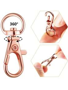 20 Rotating Lobster Clasp Key Rings, 10 Key Rings, 10 Key Ring Jewelry DIY Crafts - Valentine's Day Gifts For Men And Women - Silver - View 3