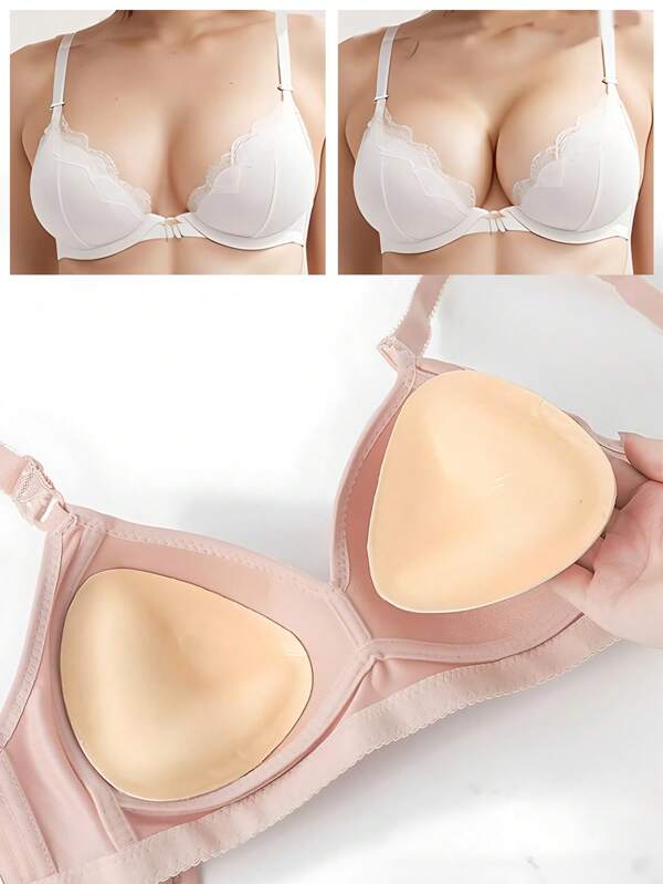 Double-Sided Sticky Bra Pads, 3cm Thickened Push Up Strapless Invisible Bra Cups Adhesive Bust Lift Tapes, Suitable For Bras, Swimsuits, Dresses, Bikinis
