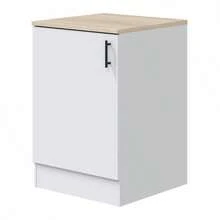 Miroytengo Módulo Inferior Cocina Kira Moderno 1 Puerta Blanco Brillo y Roble Canadian 60x90x60 cm - Blanco - Ver 2