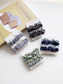 4个装纯色法式小发圈，附卡片，简约百搭发绳，彩色发圈，女士发饰，发圈，发绳，发饰，马尾发圈，发圈，橡皮筋，发绳，发圈，头饰，弹力发带 - 彩色 - 查看 5