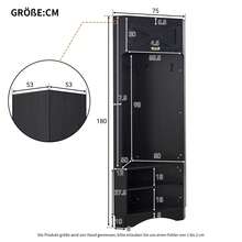 Wardrobe Set Modern Wardrobe, Hallway Wardrobe, 4 Hanging Hooks Black, Dimensions: W53/ /53/H180 Cm