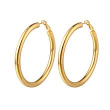 2 pièces de grands anneaux classiques en acier inoxydable, disponibles en plusieurs tailles, convenant aux femmes, idéaux pour les fêtes, le shopping et les voyages