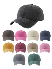 1pc Washed Solid Color Retro Casual Baseball Cap For Women - Multicolor - View 8