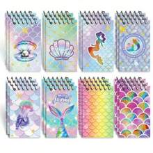 8pcs/Set New Dinosaur Party Spiral Notebook A7 Size Coiled Memo Book, Cartoon Children Stationery, Birthday Gift, Back To School Essential