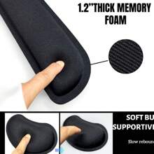 3pcs Keyboard Wrist Rest Pad, Ergonomic Mouse Pad With Wrist Support Memory Foam Non-Slip Rubber Base, Suitable For Home Office Gaming Computer Laptop To Ease Pain