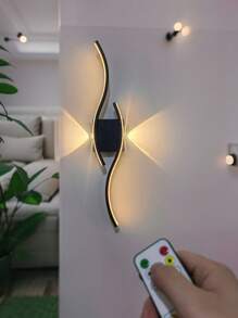 1 pieza Lámpara de pared minimalista y creativa para dormitorio, luz de lectura de mesilla, aplique de cuadrícula para sala de estar, lámpara lineal larga para pasillo, luz de techo para decoración de escalera