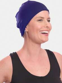 Kit 3 Swimming And Water Aerobics Caps Adult Unisex Suplex Simple Casual Polyester Beach Holiday Sports And Fitness - Đen, Hồng và Xanh - Xem 9