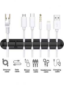 1-5pcs Cable Clips, Silicone Self-Adhesive Cable Management Wire Organizers Holder For Desk USB Charging Cord, Nightstand Power Cord, Mouse Cable, PC Office Home