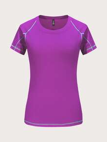 3 件装：女士速干弹力短袖圆领运动 T 恤，时尚休闲圆领短袖，适合日常跑步、锻炼、健身、瑜伽，黑色夏季款 - 黑色 - 查看 5