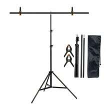 NEWKS T-Shape Backdrop Stand 6.5x4.9FT, Adjustable Background Stand Kit Sturdy Photo Green Screen Holder With 2 Spring Clamps & Carry Bag For Party, Photography, Video