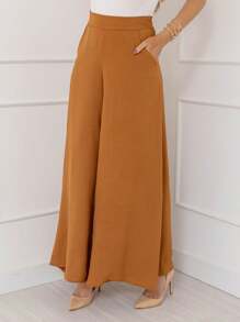 Calça Pantalona Boca Sino Feminina Com Bolso Com Forro Com Zíper Ladeira Cintura Alta Cód102