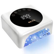 Lámpara de uñas LED inalámbrica profesional, lámpara UV recargable de 78 W, sensor infrarrojo inteligente y pantalla LCD, dispositivo de secado de esmalte de uñas, secador de uñas portátil para esmalte de gel con 5 temporizadores en blanco.