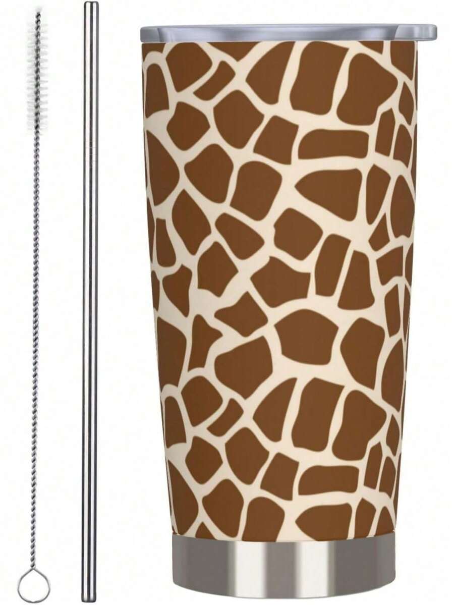 20 OZ Stainless Steel Insulated Tumblers With Lid, Travel Coffee Mug Tea Wine Cups Water Bottle Sport Gifts For Women - 棕色 - 查看 1