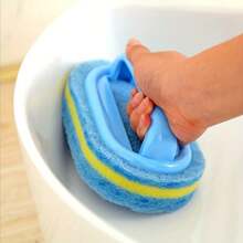 1pcs Shower Scrubber | Ergonomic Handheld Sponge Scrubber, Two-Tone Design - Multifunctional Manual Cleaning Brush, Suitable For Bathtubs, Kitchens, Bathrooms, Etc. - Great For Cleaning Tiles, Pots And Stains, Bathroom Accessories