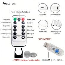300/600 Luci a tendina a LED, alimentate tramite USB, 8 modalità di illuminazione con telecomando, adatte per camera da letto, compleanno, matrimonio, festa, Ognissanti, decorazione natalizia - Luce a tenda USB - Visualizzare 7
