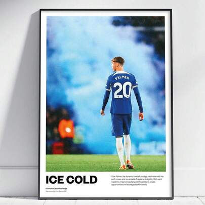 1 件科尔帕尔默切尔西足球俱乐部海报官方 2025 年联赛足球墙画，无框足球装饰，适用于宿舍/运动酒吧、足球迷礼物和男人洞穴装饰（足球墙画）