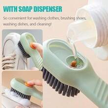 2 In 1 Multifunction Cleaning Brush, New Injectable Multifunction Cleaning Brush, Cleaning Brush With Soap Dispenser, Liquid Adding Soft Fur Cleaning Brush For Washing Clothes Shoes